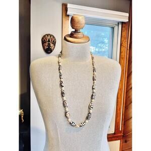 Vintage Batik Beaded Tribal Necklace